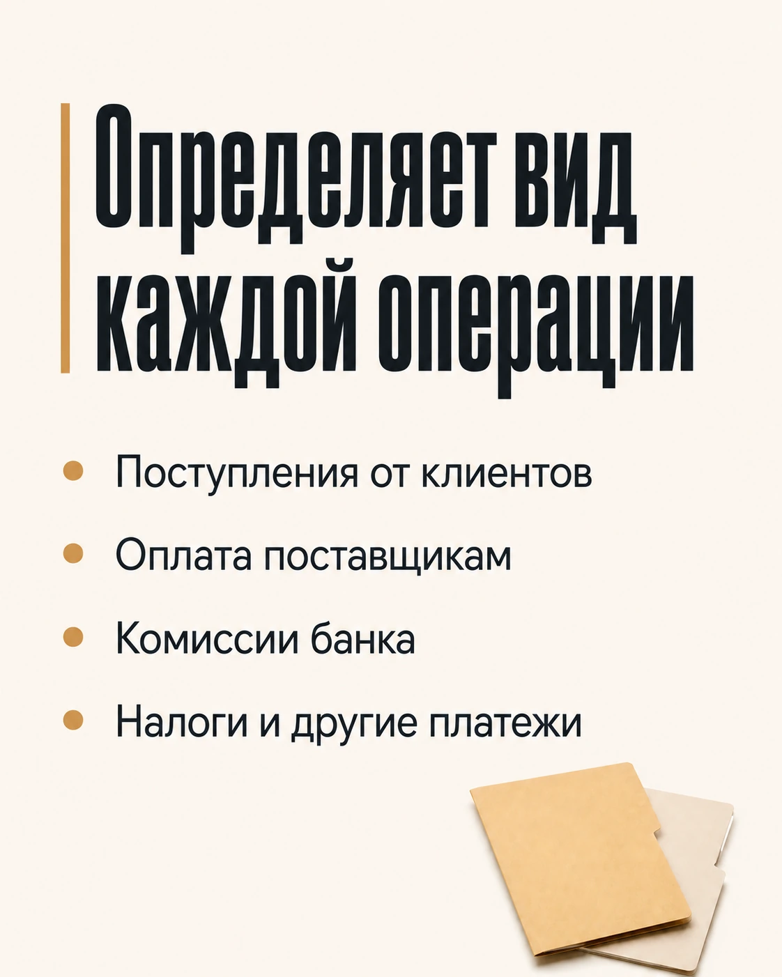 Слайд о классификации операций в банковской выписке