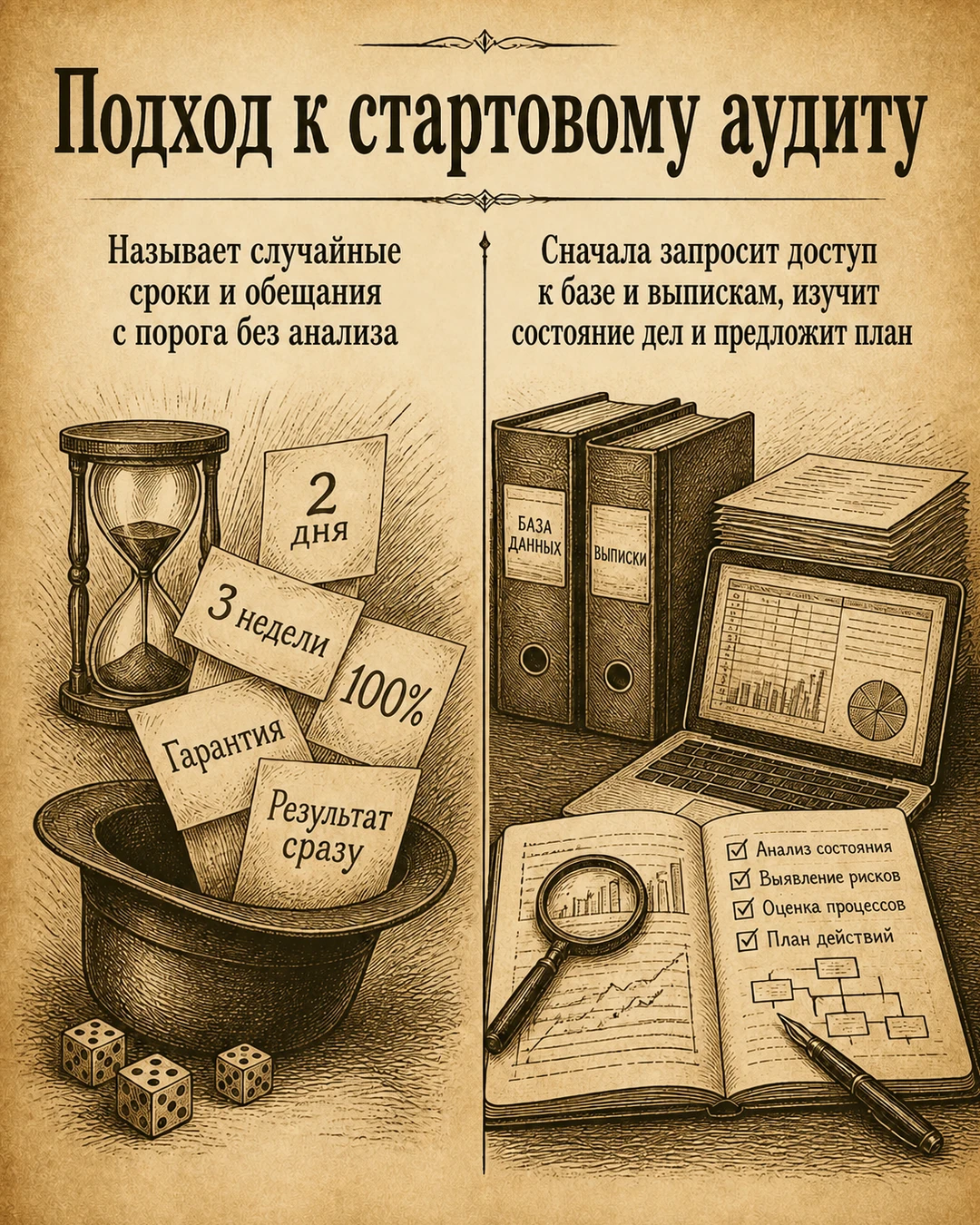 Слайд о стартовом аудите бухгалтерских данных