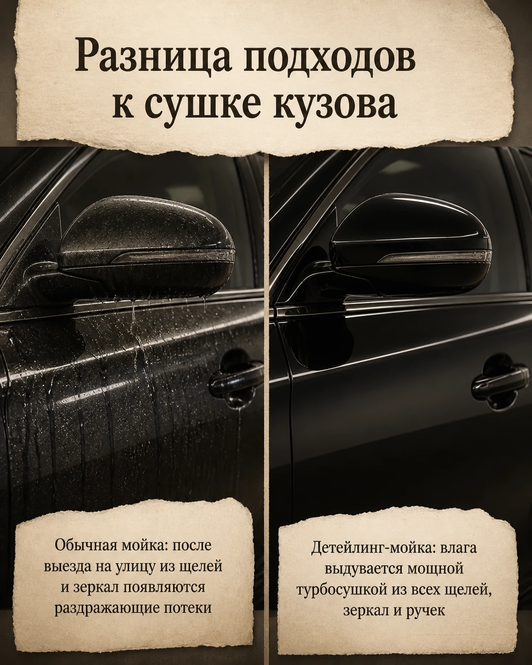 Слайд о разных подходах к сушке кузова