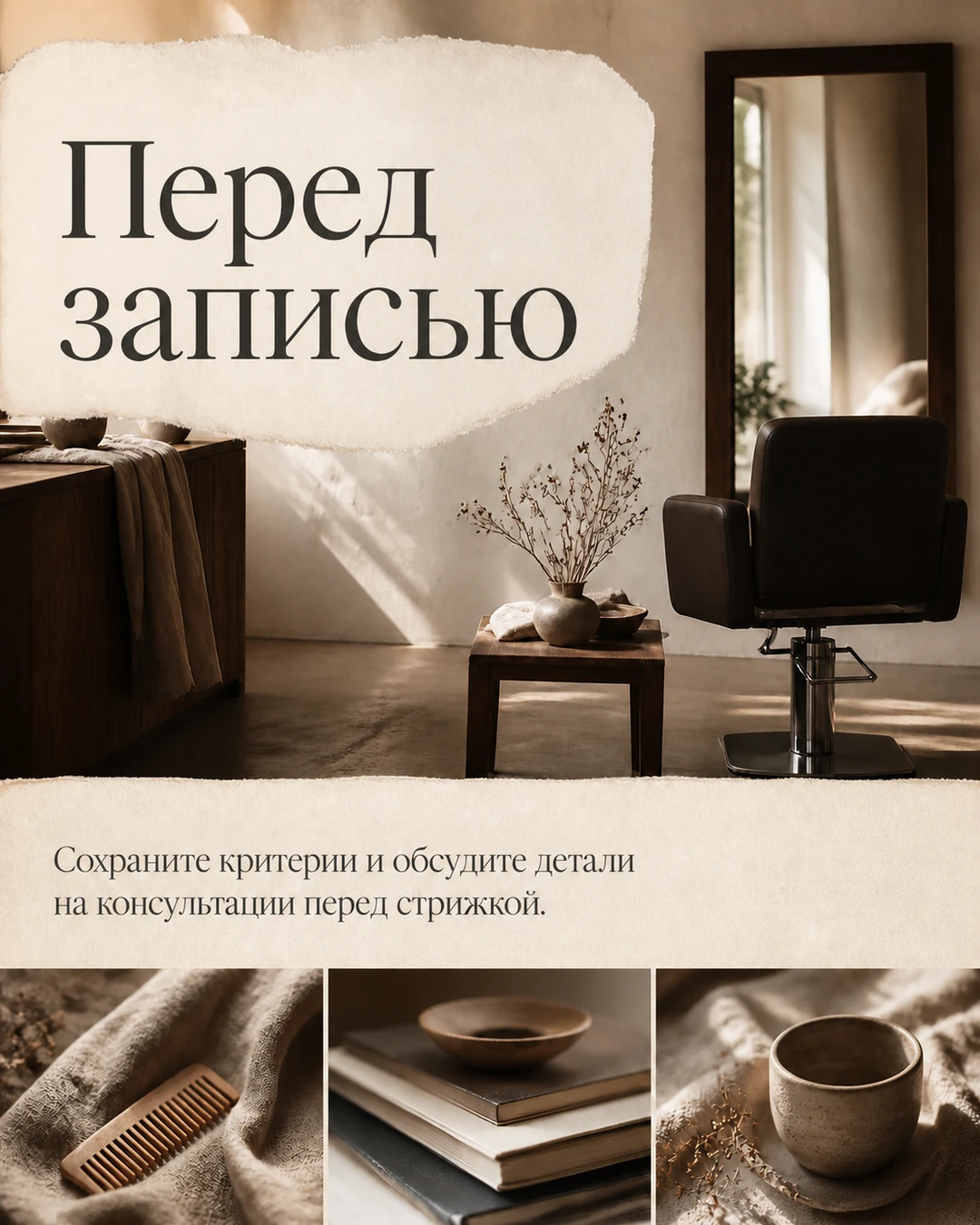 Финальный слайд карусели о выборе стрижки