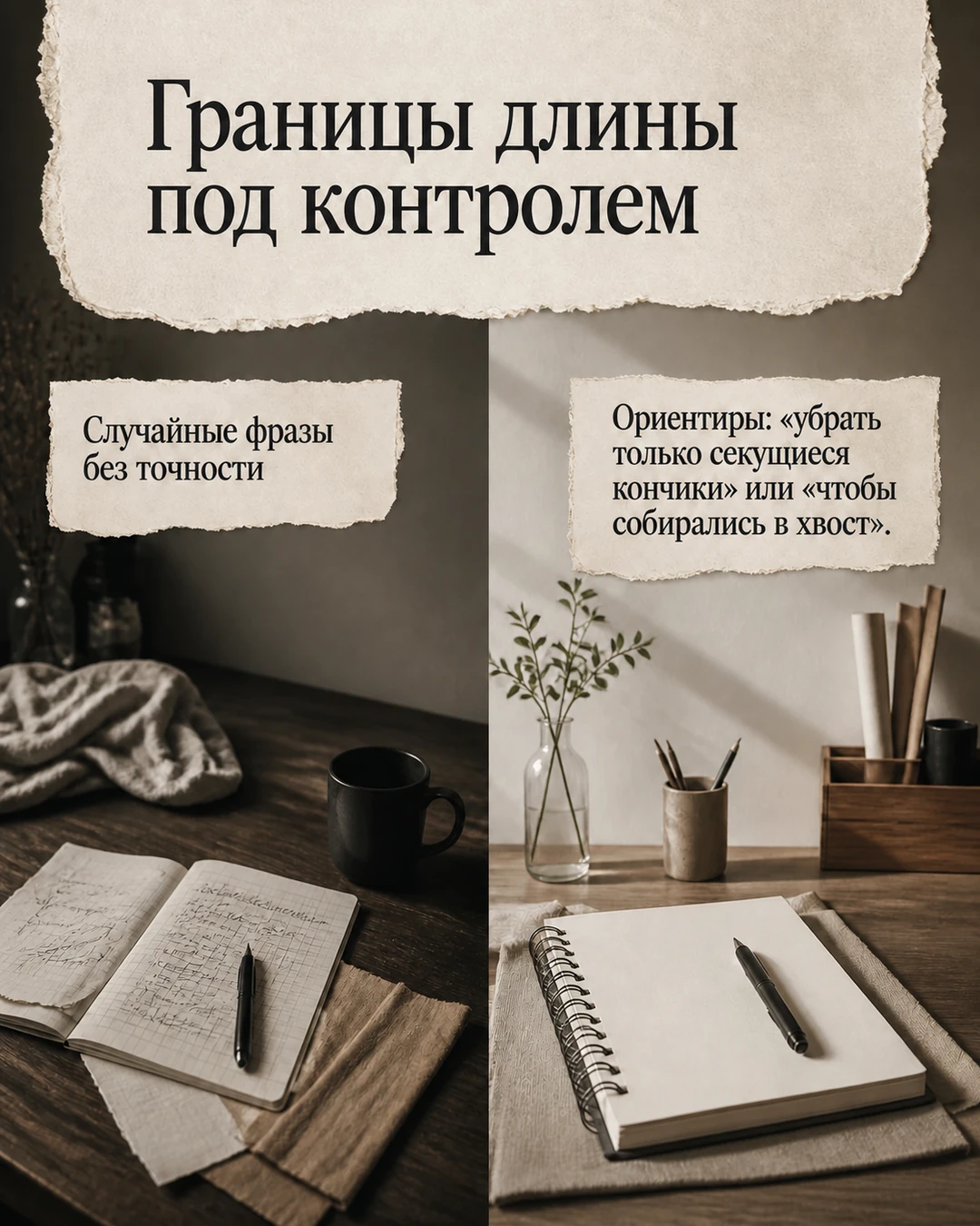Слайд о точном обсуждении длины волос