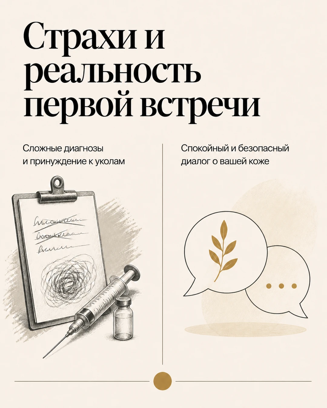Слайд о страхах и реальности первой консультации