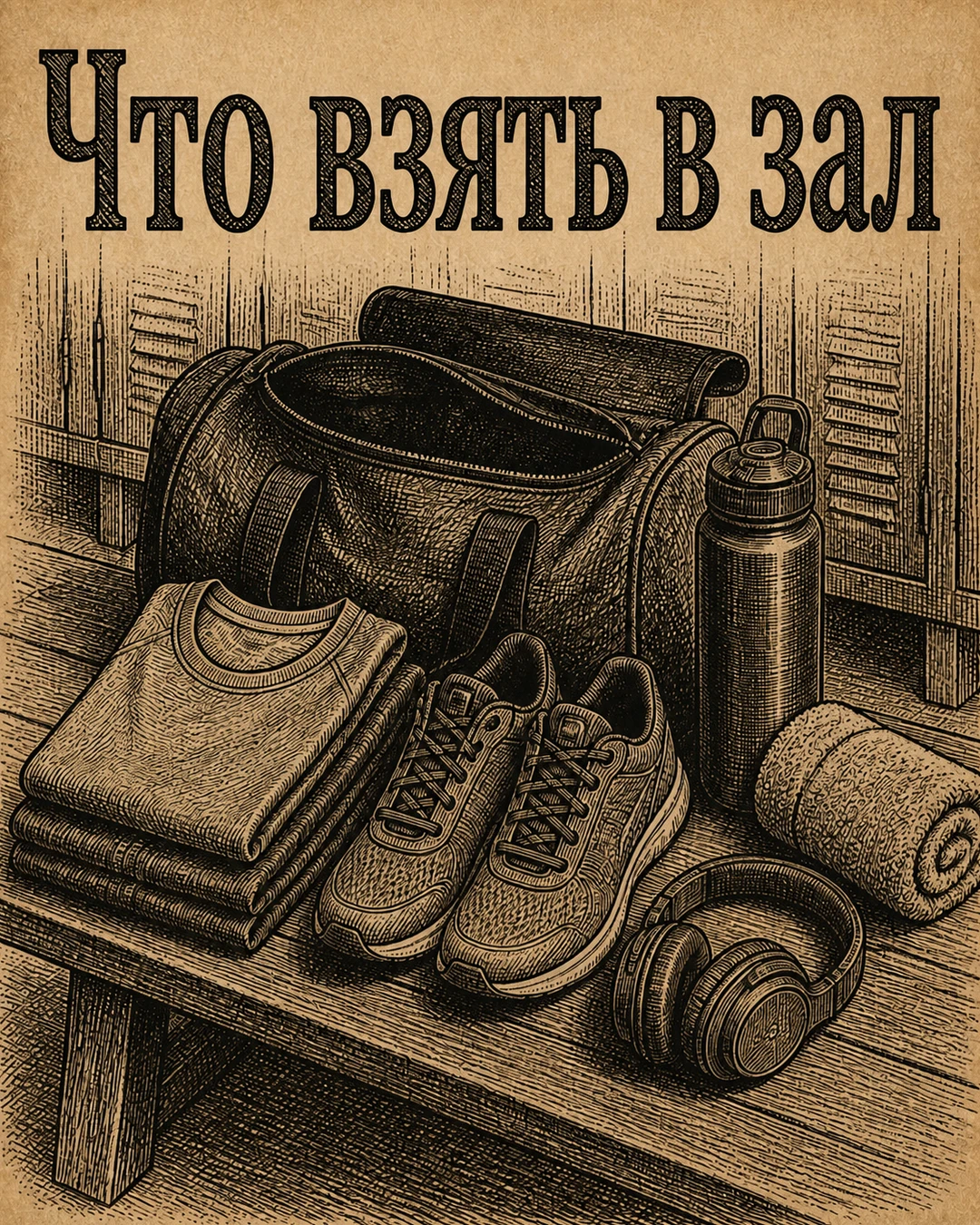 Обложка поста со списком вещей для первой тренировки