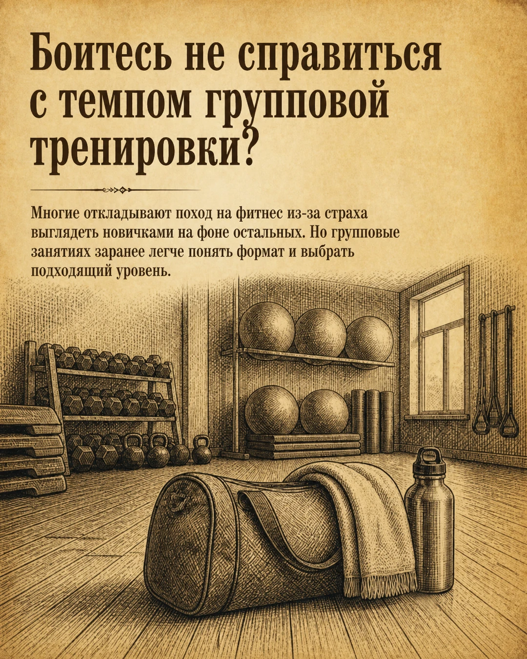 Обложка карусели о формате групповой тренировки