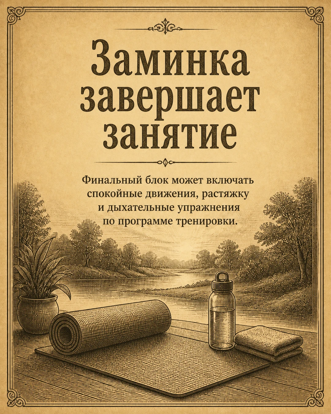 Слайд о заминке в конце группового занятия