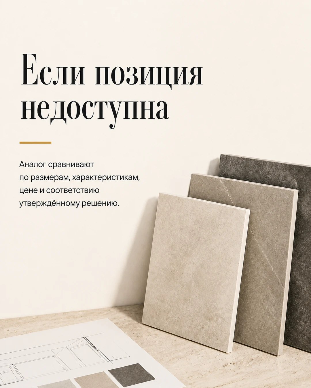 Слайд о подборе аналога недоступной позиции