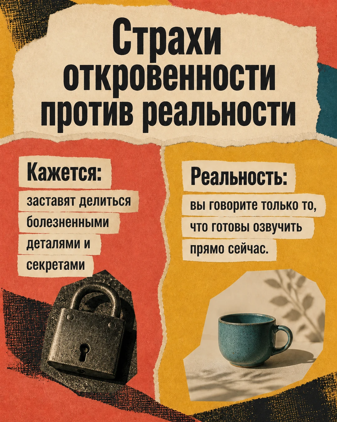 Слайд о страхе откровенности перед первой консультацией