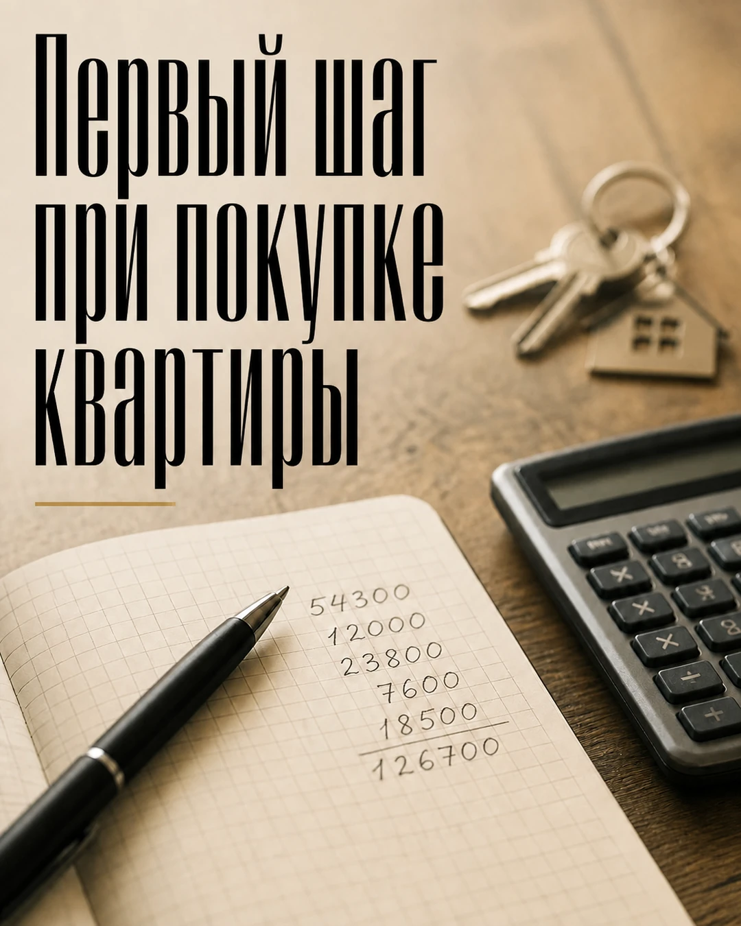 Обложка поста о первом шаге при покупке квартиры