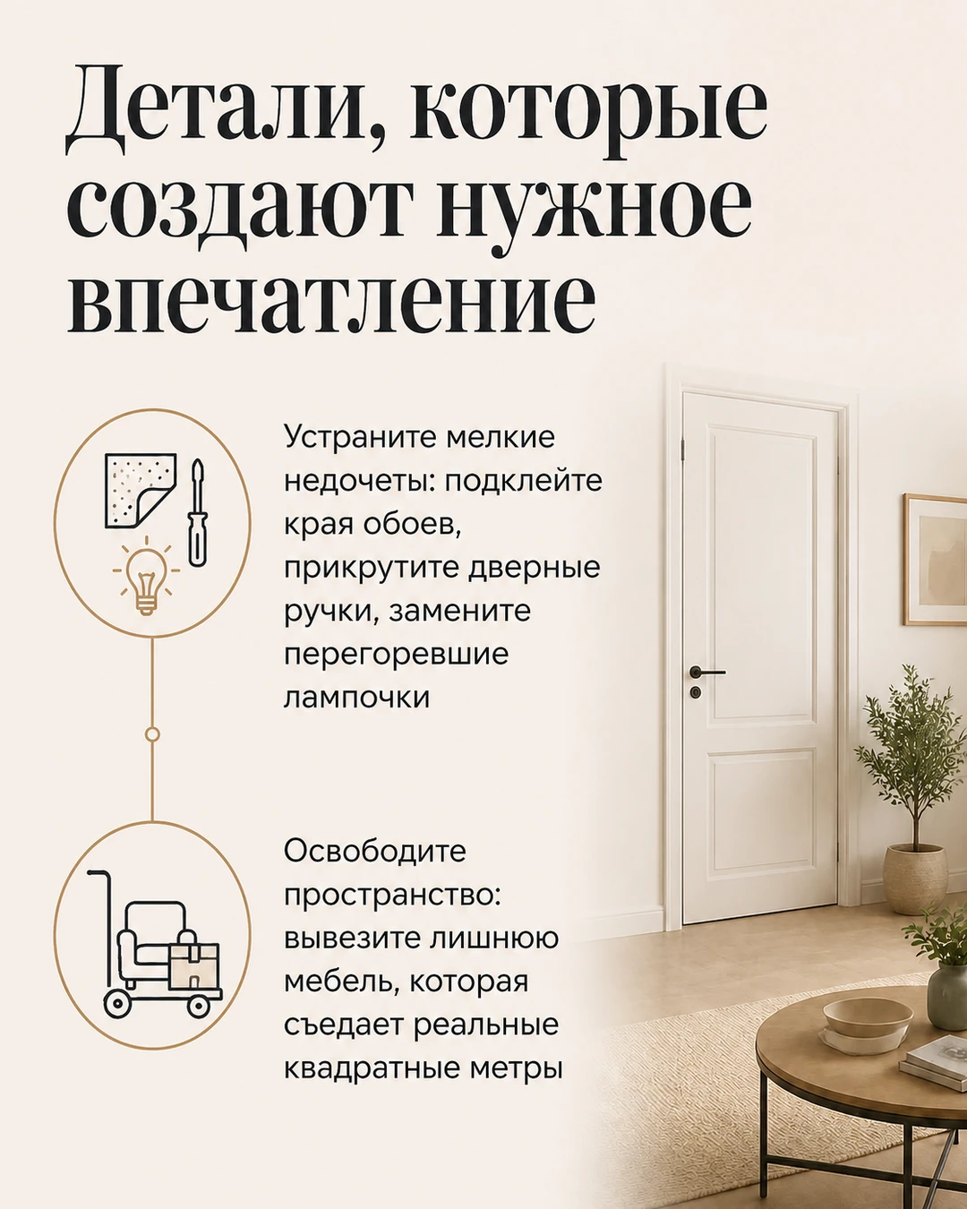 Слайд о мелких недочётах и лишней мебели