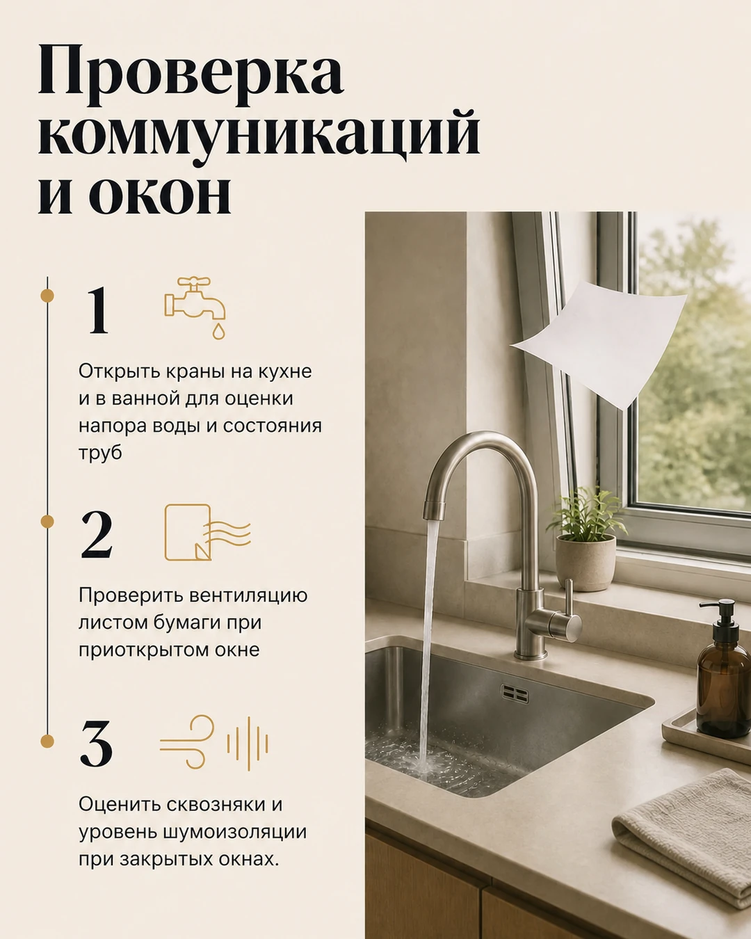 Слайд о проверке коммуникаций и окон