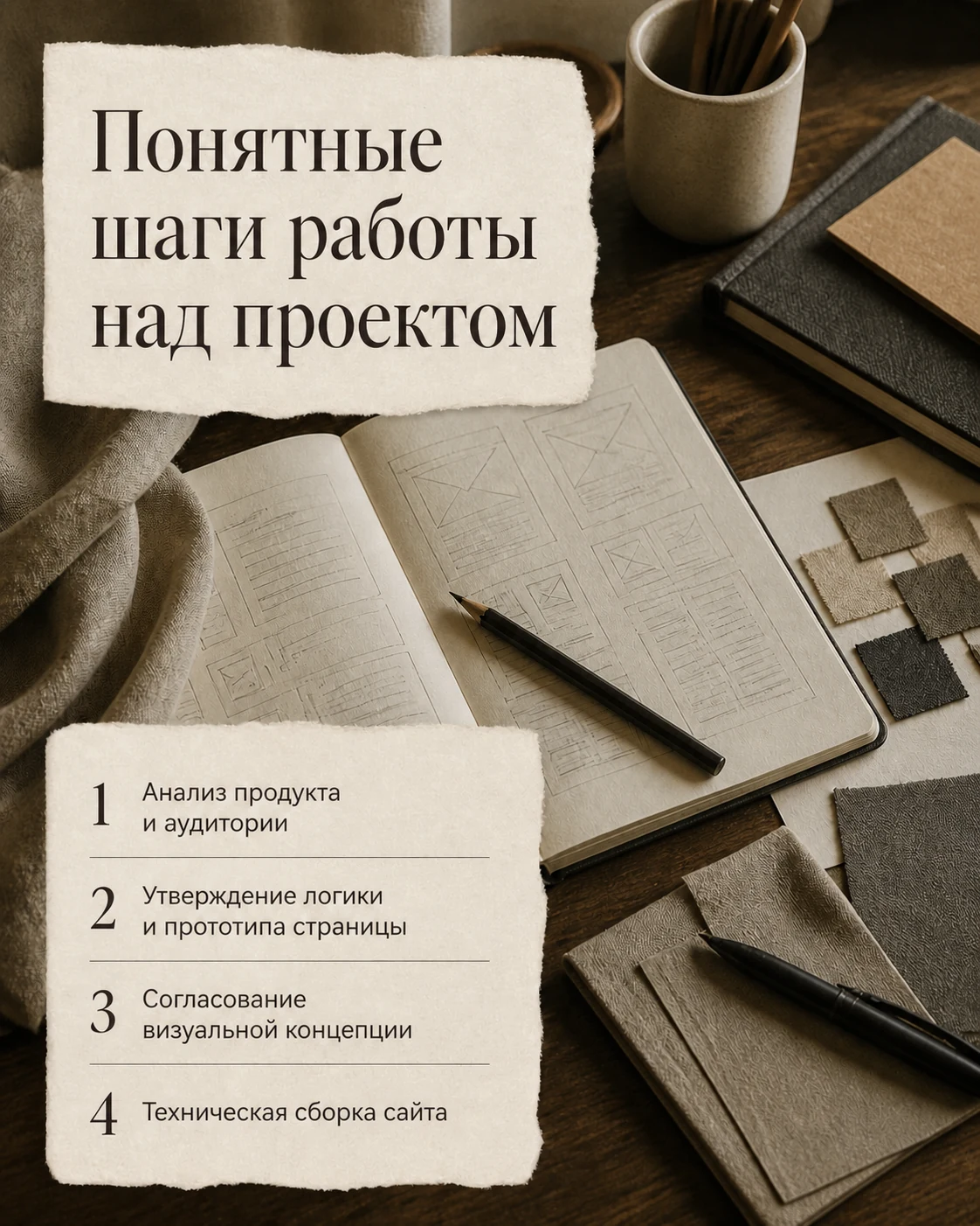 Слайд 3: понятные шаги работы над проектом