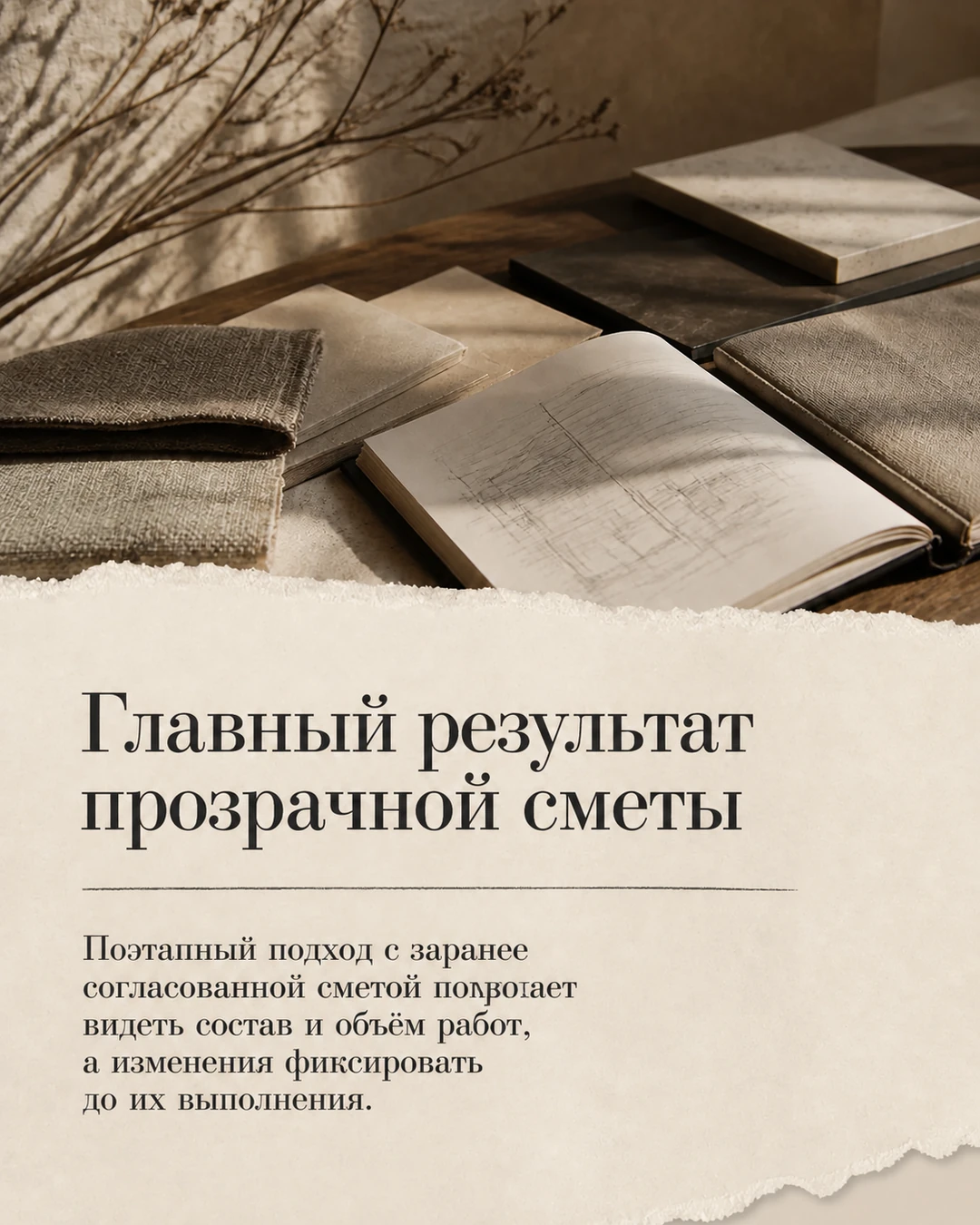 Слайд о поэтапной смете и согласовании изменений