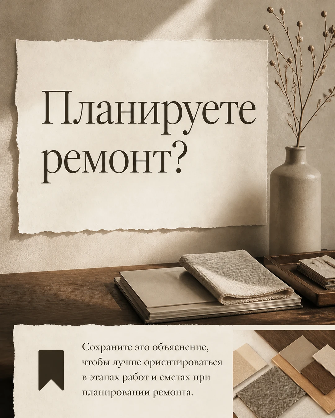 Финальный слайд о планировании ремонта