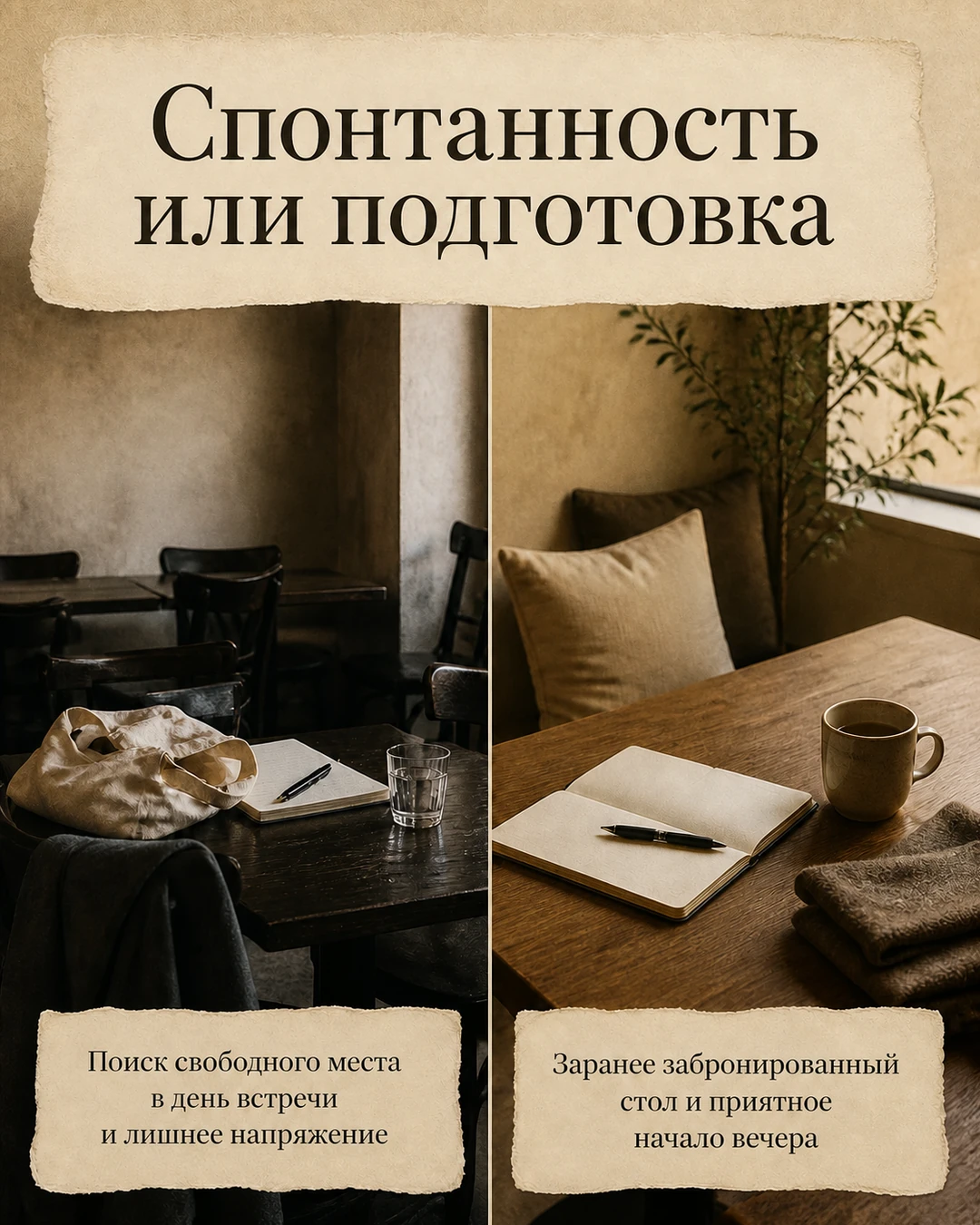 Слайд о спонтанном визите и бронировании
