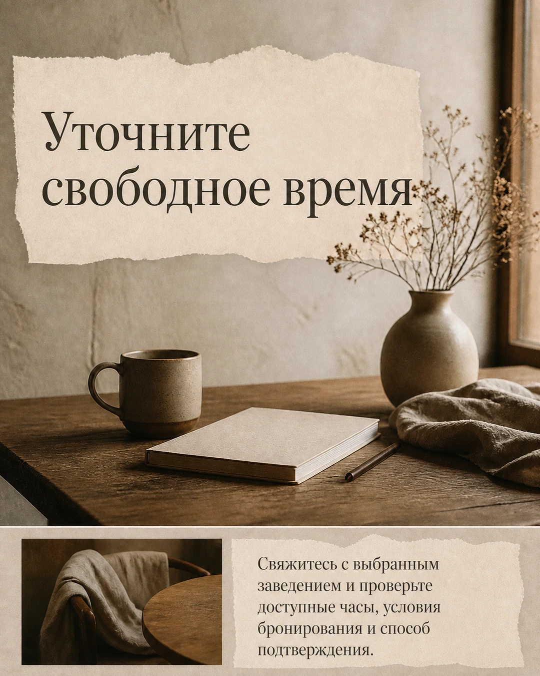 Финальный слайд о проверке свободного времени и условий